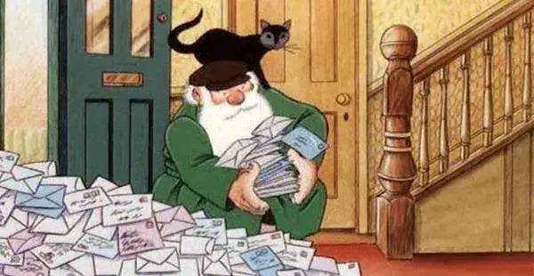 Father Christmas receiving all of his letters